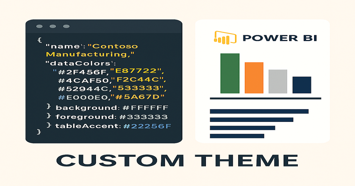 Power BI theme JSON with branded colors
